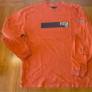 Vintage Abercrombie & fitch large orange long sleeve crew neck
